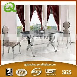 TH365 Hot Sale Modern Cheap Stainless Steel Dining Table With Glass thumbnail-1