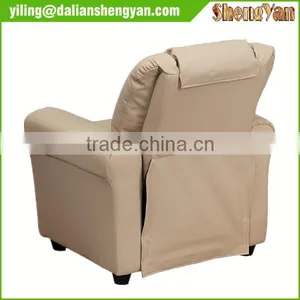 Children's Cream Colour PU Leather Look Cushioned Rocking Armchair & Footstool thumbnail-4