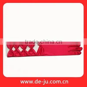 Red Decoration Gloves Wedding Bridal Hollow Out Glove thumbnail-1