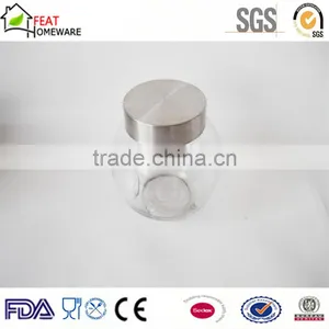 Good Cheap Glass Storage Jar Pot With Metal Cap for Food thumbnail-2