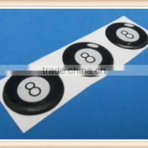 LUCKY EIGHT - 8 BALL DOMED DECAL EMBLEM STICKER SET OF THREE #211 thumbnail-1