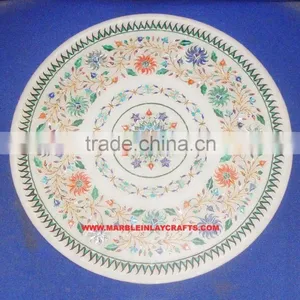 Indian Marble Inlay Plate Home Decorative Marble Inlay Plate thumbnail-1