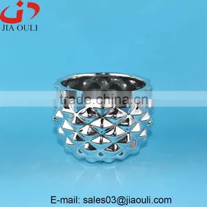 MINI Pineapple Shape Silver Plating Ceramic Pot, Planters Pots thumbnail-1
