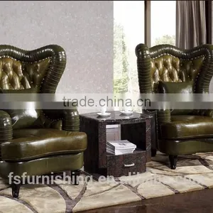 JR029 Luxury Antique Chesterfield Genuine Leather Leisure Chair Living Room Single Chairs Hotel Room Chair Wedding Furniture thumbnail-1
