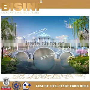 Rome Style Half-moon-shaped Three Arch Bridge, Scenic Spot Pedestrian Bridge, Ancient Glass Foot Bridge(BF08-Y10017) thumbnail-1