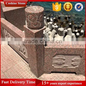 Beauty Outdoor Balcony Railing Designs, Maple Red Granite Balusters thumbnail-1