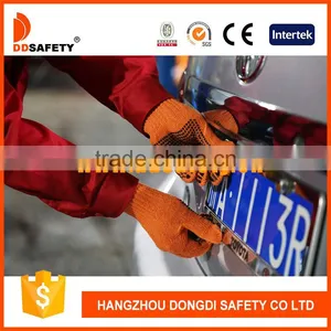 Orange Cotton Plyester Gloves With Pvc Dots Safety Gloves thumbnail-1