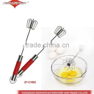 as Seen on tv Hand Push Whisk Blender Rotary Mixer Stainless Steel Egg Beater 14-inch thumbnail-1