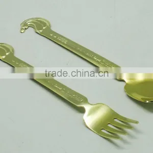 410 Stainless Steel Partial Gold Plated Flatware,service for 3 Birthday and Promotional Gift Flatware Wholesale thumbnail-4