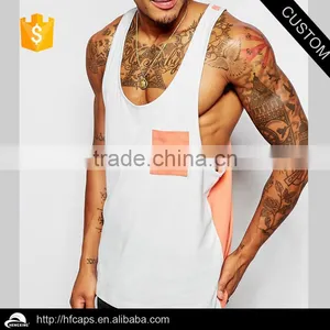 Fashion Men Plain Tank Top With a Pocket thumbnail-1