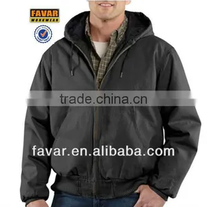 Mens Canvas Quilted Outdoor Hood Ripstop Active Bomber Jacket Workwear thumbnail-1