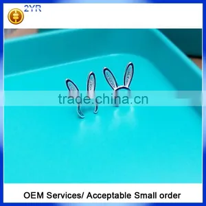 925 Sterling Silver Rabbit Shaped Stud Earrings thumbnail-1