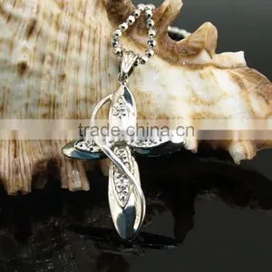 925 Sterling Silver Necklace Women's Jewelry Rhodium Plated Cross Pendant thumbnail-1