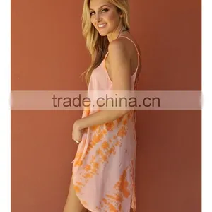 Long Length Casual Orange Tops Loose Tank Tops Wholesale Women thumbnail-2