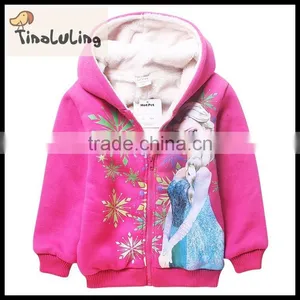 Kid Clothes Cartoon Coral Fleece Children's Jacket Girls Cute Red Fleece Jackets thumbnail-1