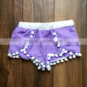 Striped Bloomer With Black Pom Poms for Infant Toddler Little Baby Underwear thumbnail-4
