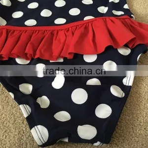 Blue and White Stripes One Piece Suit Baby Swimwear With a Bowknot thumbnail-5