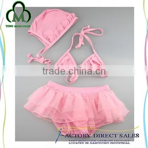 Beach Wear Cover up for Baby Girls 3 Piece Swimsuit Sheer Swimwear Hot Sale thumbnail-2