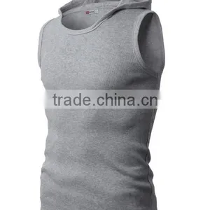OEM New Design Cotton Plain Mens Gilet With Hood thumbnail-5