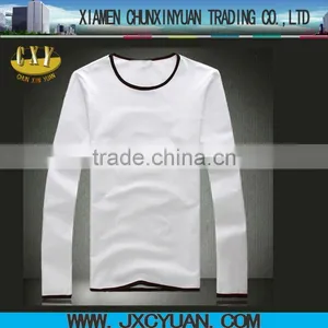 2016 Wholesale White Korean Men T-shirt Cheap Long Sleeve thumbnail-1