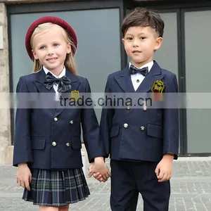 High End Plain Nice Design Logo Plate School Uniforms for Kindergarten Wholesale thumbnail-1