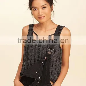 2018 New Fashion Womens Knitted Sleeveless Crochet Top With Wholesale Price thumbnail-4