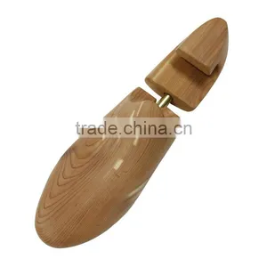 Single Tube Irregular Shape Wooden Material Cedar Wood Type Shoe Tree With Camber End for Easy Hanging thumbnail-1