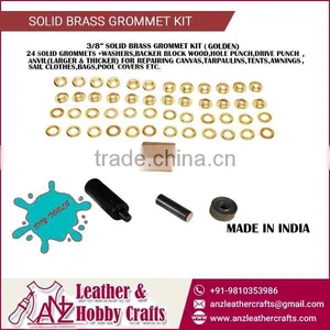 3/8 " Solid Brass Grommet Kit With Washer and Backer thumbnail-1