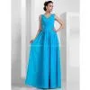 Sheath/Column V-neck Floor-length Chiffon Jessica Mcclintock Prom Dresses thumbnail-1