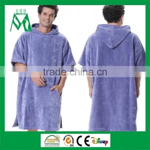 100% Cotton Beach Hooded Towel Ponchos Pattern for Adult thumbnail-1