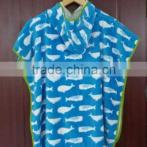 100 Cotton Reactive Printed Hooded Poncho Towels thumbnail-4