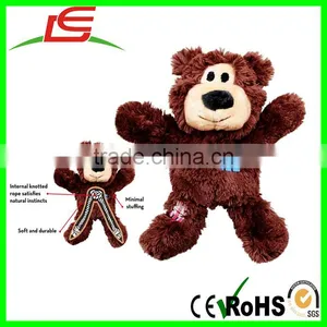 Choose Size Reinforced Plush Squeaky Dog Tug Toy Bear thumbnail-1