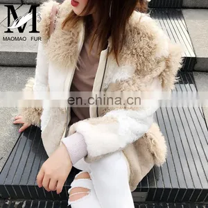Wholesale Winter Celebrity Fashion Style Double Face Lamb Leather Fur Jacket thumbnail-6