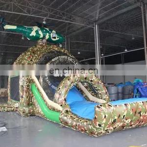 Water Slides With Bouncer Camouflage Inflatable Games Outdoor Games thumbnail-1