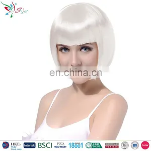 Styler Brand Women 10 Inch Bob Hair Wig Christmas Makeup Short Straight Purple Wig thumbnail-3