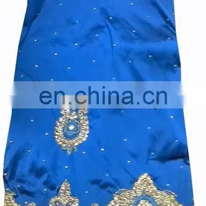 African Big Embroidery Silk George Wrapper thumbnail-1