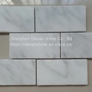 White Marble Brick Mosaic Tile Backsplash Mosaic thumbnail-1