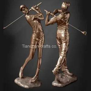 Handcraft Bronze Golf Statue, Lost Wax Casting Bronze Sport Style Statue thumbnail-1