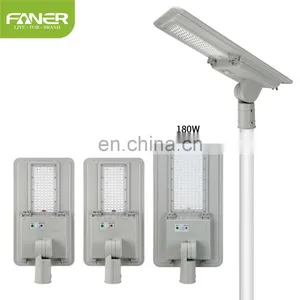 Faner Lighting 2020 New All in One Solar Street Light Outdoor Led Ip66 50W 100w 150W 5 Years Wattery Solar Street Light 100w thumbnail-1