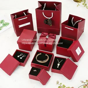 Custom Luxury Jewelry Gift Packaging Box / Wedding Ring & Necklace Set Box thumbnail-1