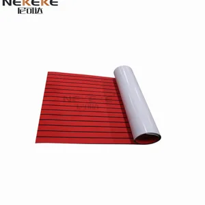 NEKEKE Boat Marine EVA Deck Sheet Foam MAT Flooring Faux Red + Black Lines Teak Decking thumbnail-4