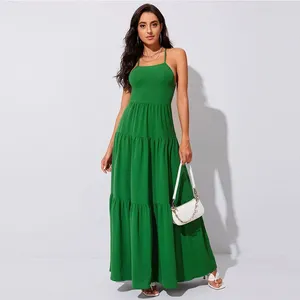 New Large Swing Waist Evening Dress Open Back Suspender Temperament Dress thumbnail-3
