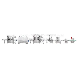 Full-automatic Filling Rotary Cover Aluminum Foil Sealing and Labeling Pharmaceutical Production Line thumbnail-1