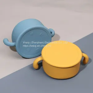 Weiqi Factory Silicone Snack Bowl With Lid Kids Training Snack Bowl thumbnail-3
