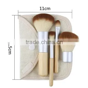 Face Use Beauty Brush Kit 4pcs With Bamboo Handle for Traveling thumbnail-4