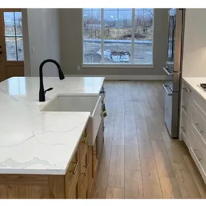 Code：1138，Calacatta Artificial Stone Quartz Slab Kitchen Countertops thumbnail-3