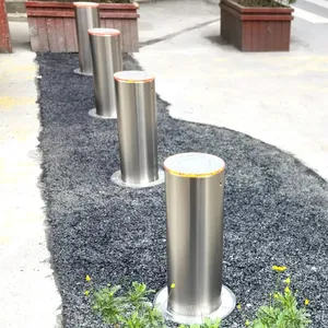 Parking Lot Sealed Model Roadway Safety Traffic Stainless Steel Bollard Retractable Automatic Post Barrier Bollards thumbnail-4