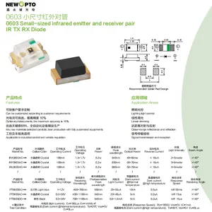 0603 SMD Infrared (IR) Pair, IR Diode Pair for Light Control, Linear Dimming, Newopto thumbnail-2