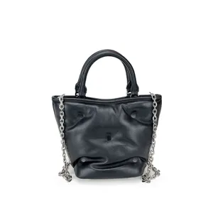 2025 Summer New Nichedesign Unique Down Cloud Space Cotton Pillow Bag Soft Leather Crossbody Bag Fashionable Single Strap thumbnail-3