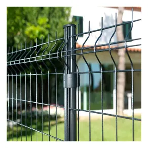 Hot Dipped Galvanized 3D Wire Mesh Fence With Peach Post for Private House Yard Isolation thumbnail-5